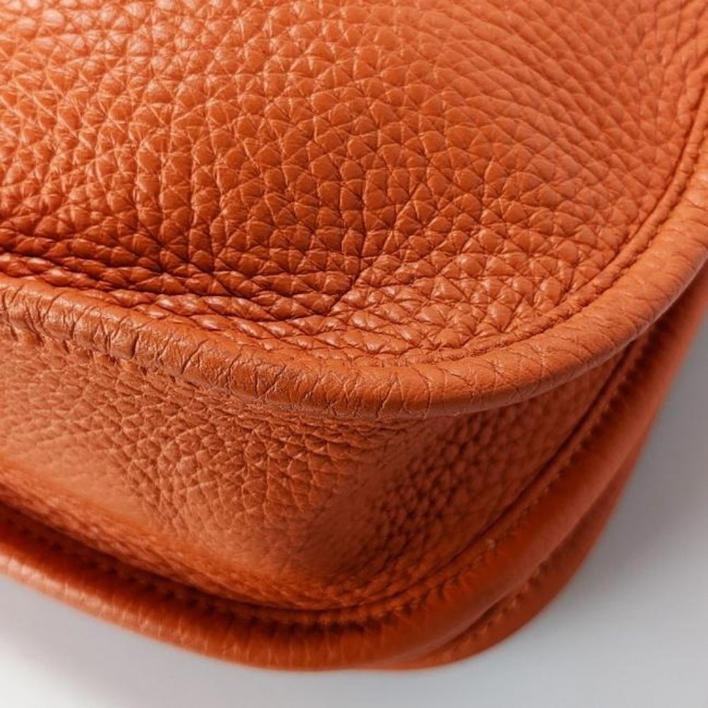 SOLD Hermes Evelyne Iii Pm Orange Clemence Leather Cross Body Bag - Picture 8 of 11